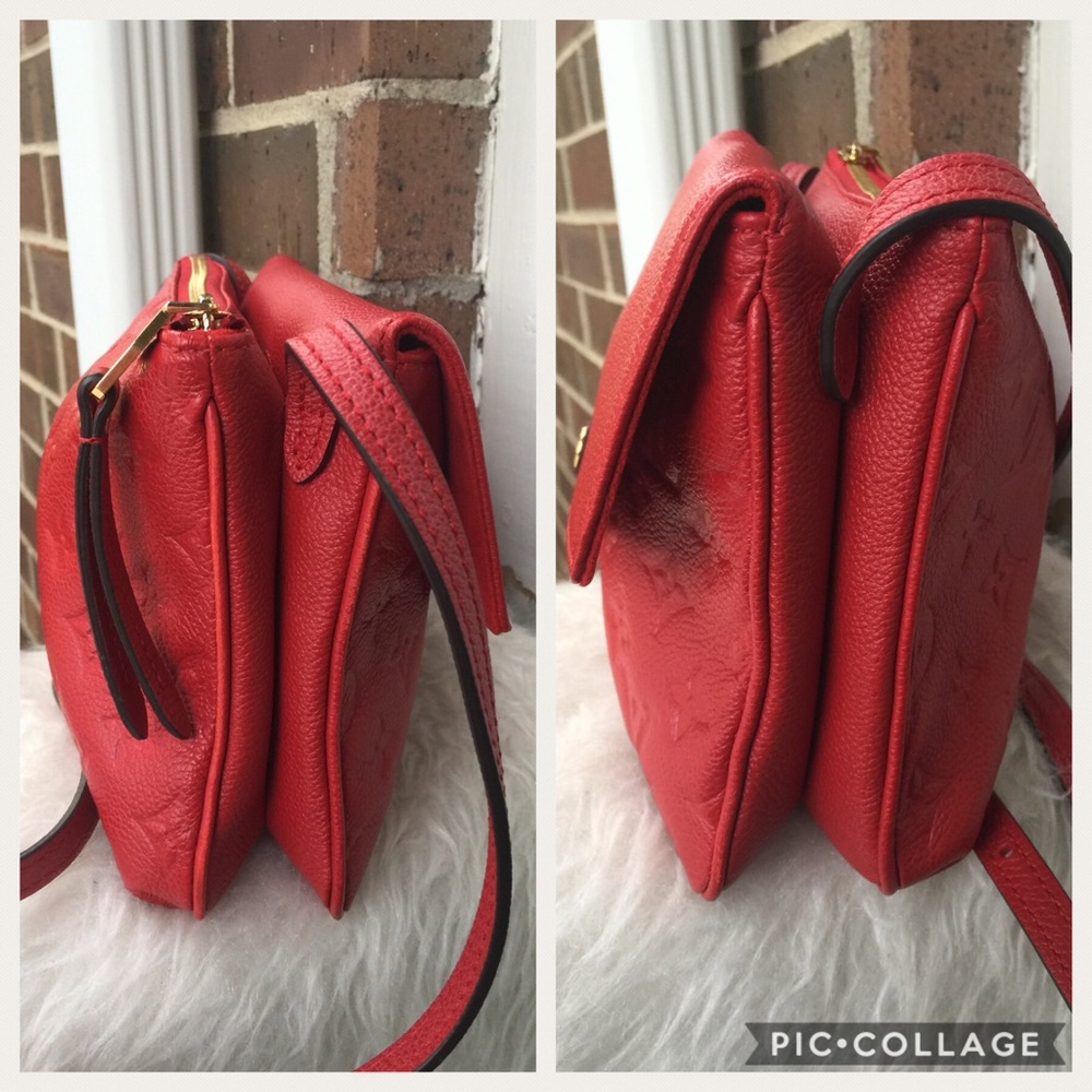 Auth LOUIS VUITTON TWICE Monogram Empreinte Cerise - Picture 3 of 8